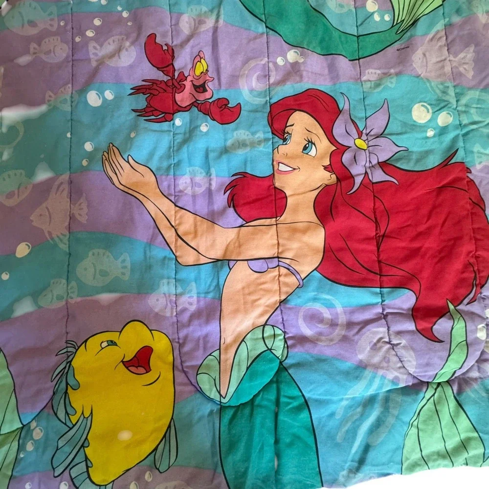 Vintage Disney's The Little Mermaid Twin Comforter 1989/1990s